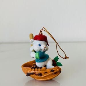 Vintage Mistletoe Magic Bear Ornament